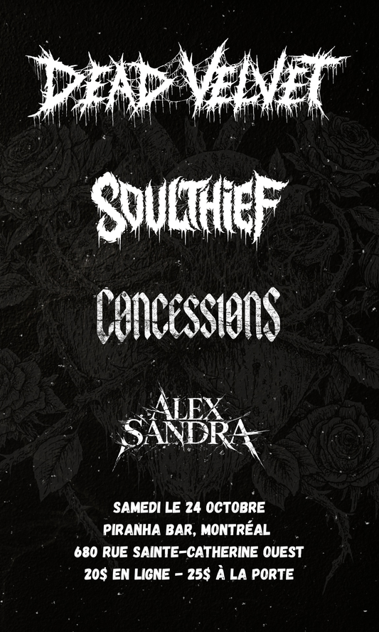 TICKET OCT 24 Montreal Piranha Bar Show Basement (18+)