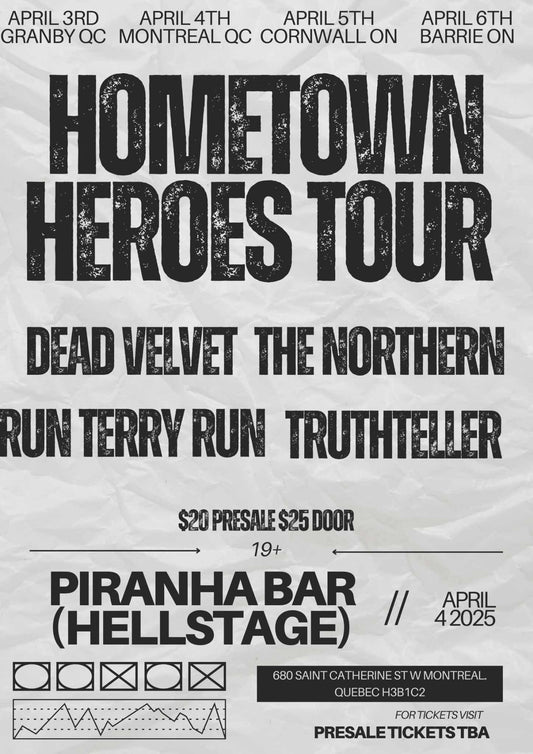 TICKET April 4 HOMETOWN HEROES TOUR Piranha Bar